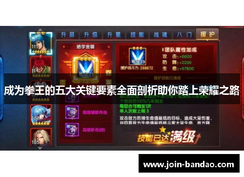 成为拳王的五大关键要素全面剖析助你踏上荣耀之路 成为拳王的五大关键要素全面剖析助你踏上荣耀之路